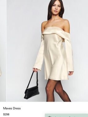 Reformation Maves Strapless 100% Silk Mini Dress
